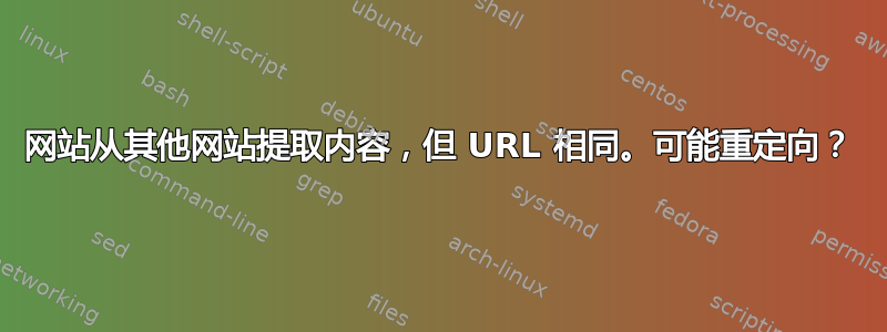 网站从其他网站提取内容，但 URL 相同。可能重定向？