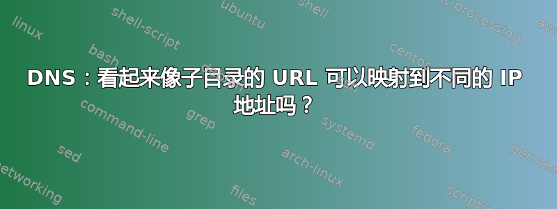 DNS：看起来像子目录的 URL 可以映射到不同的 IP 地址吗？