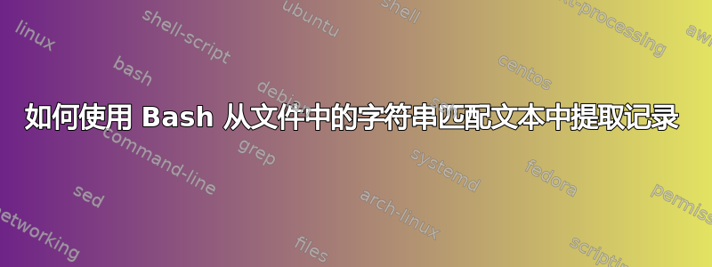 如何使用 Bash 从文件中的字符串匹配文本中提取记录