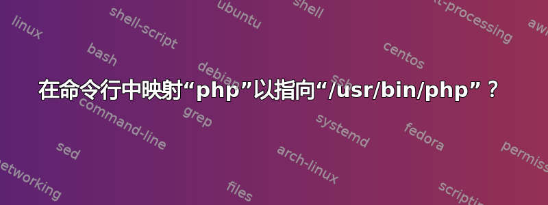 在命令行中映射“php”以指向“/usr/bin/php”？