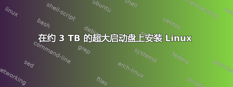 在约 3 TB 的超大启动盘上安装 Linux