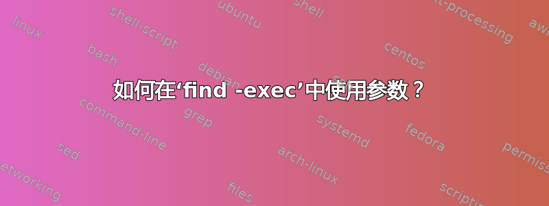 如何在‘find -exec’中使用参数？