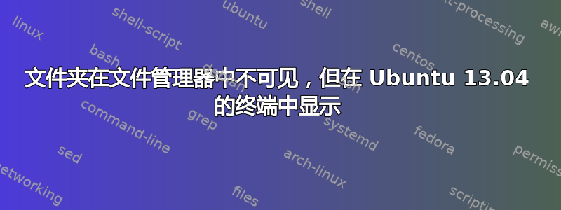 文件夹在文件管理器中不可见，但在 Ubuntu 13.04 的终端中显示