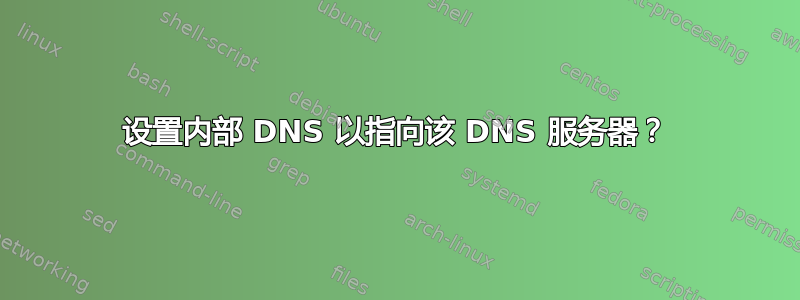 设置内部 DNS 以指向该 DNS 服务器？