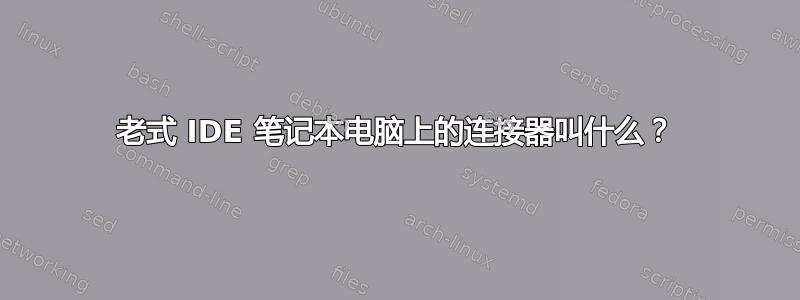 老式 IDE 笔记本电脑上的连接器叫什么？