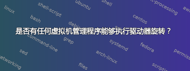 是否有任何虚拟机管理程序能够执行驱动器旋转？