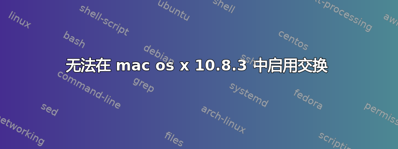 无法在 mac os x 10.8.3 中启用交换