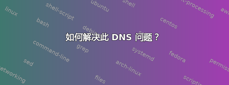 如何解决此 DNS 问题？