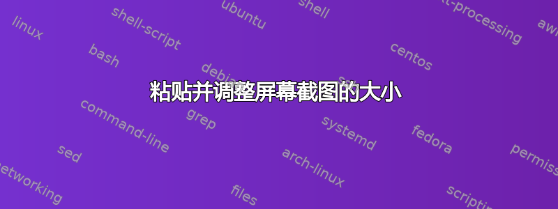 粘贴并调整屏幕截图的大小