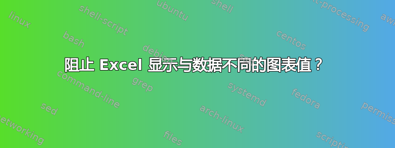 阻止 Excel 显示与数据不同的图表值？