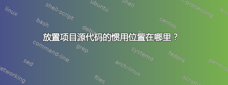 放置项目源代码的惯用位置在哪里？ 