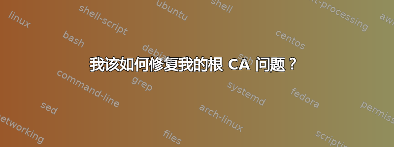 我该如何修复我的根 CA 问题？