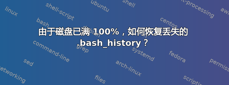 由于磁盘已满 100%，如何恢复丢失的 .bash_history？