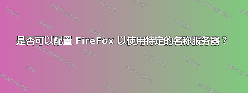 是否可以配置 FireFox 以使用特定的名称服务器？