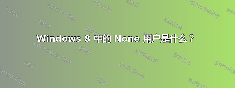 Windows 8 中的 None 用户是什么？