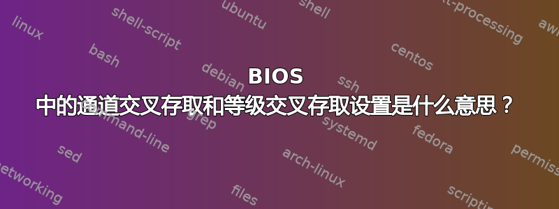 BIOS 中的通道交叉存取和等级交叉存取设置是什么意思？