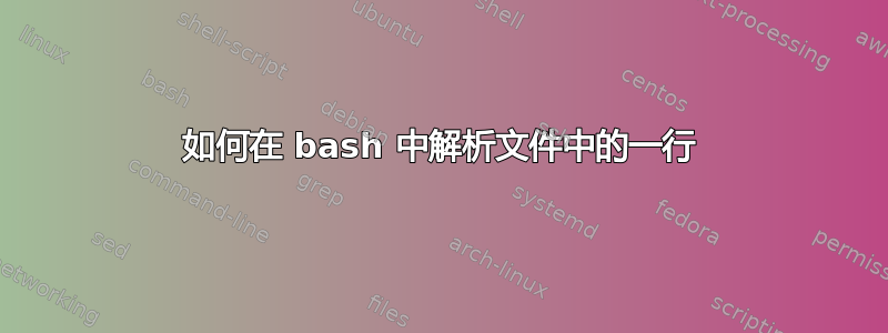 如何在 bash 中解析文件中的一行