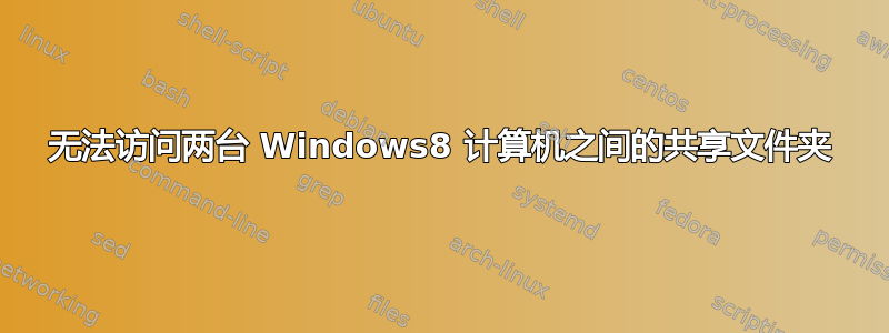 无法访问两台 Windows8 计算机之间的共享文件夹