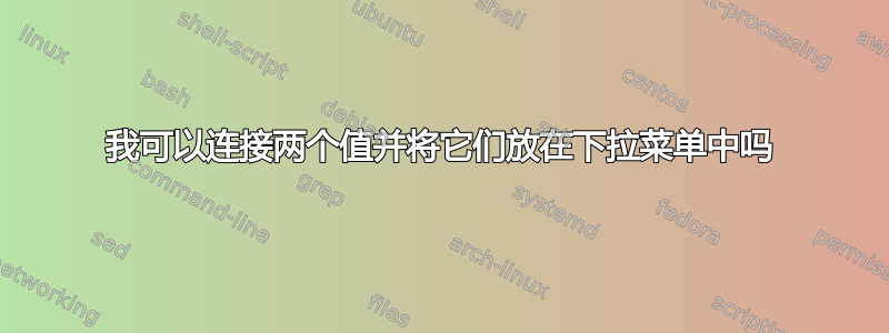 我可以连接两个值并将它们放在下拉菜单中吗