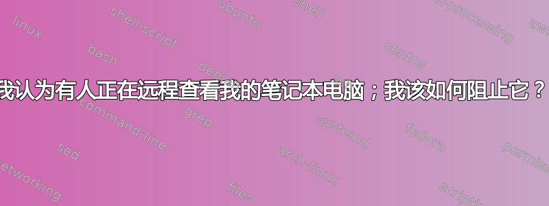 我认为有人正在远程查看我的笔记本电脑；我该如何阻止它？