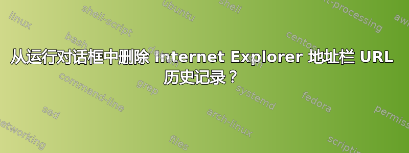 从运行对话框中删除 Internet Explorer 地址栏 URL 历史记录？