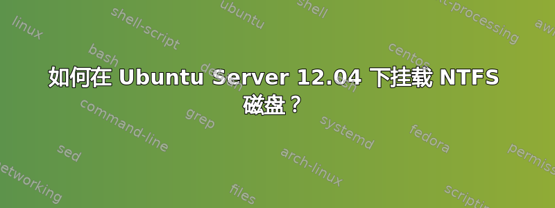 如何在 Ubuntu Server 12.04 下挂载 NTFS 磁盘？