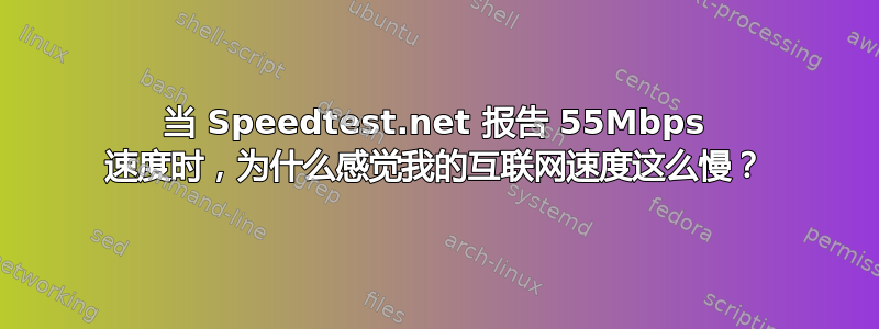 当 Speedtest.net 报告 55Mbps 速度时，为什么感觉我的互联网速度这么慢？