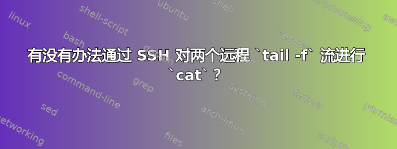 有没有办法通过 SSH 对两个远程 `tail -f` 流进行 `cat`？