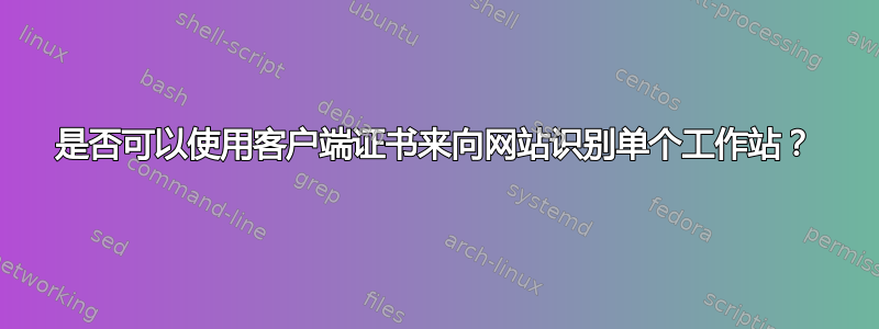 是否可以使用客户端证书来向网站识别单个工作站？