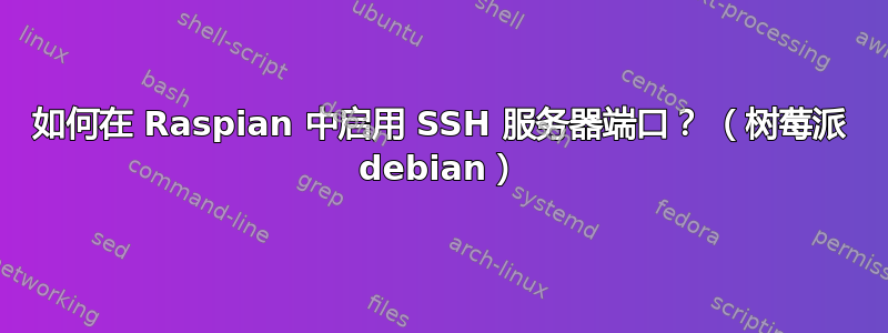 如何在 Raspian 中启用 SSH 服务器端口？ （树莓派 debian）