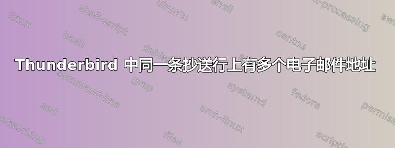 Thunderbird 中同一条抄送行上有多个电子邮件地址