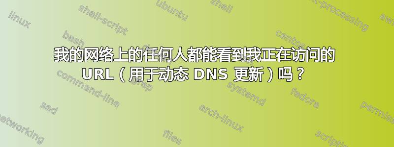 我的网络上的任何人都能看到我正在访问的 URL（用于动态 DNS 更新）吗？