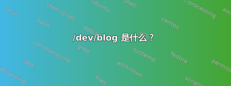 /dev/blog 是什么？