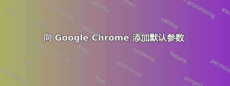 向 Google Chrome 添加默认参数