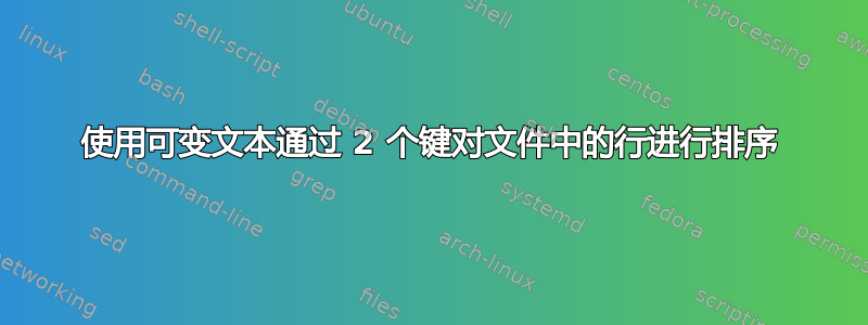 使用可变文本通过 2 个键对文件中的行进行排序