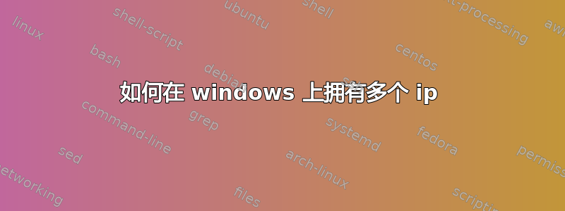 如何在 windows 上拥有多个 ip