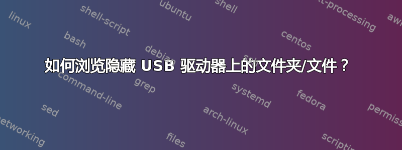 如何浏览隐藏 USB 驱动器上的文件夹/文件？