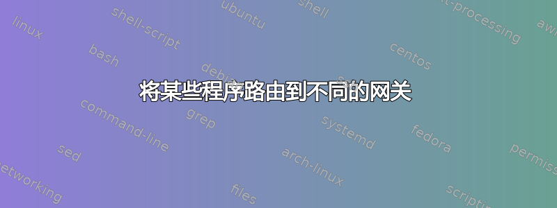 将某些程序路由到不同的网关