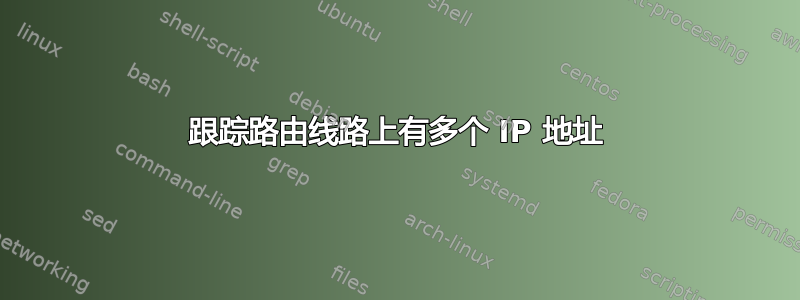 跟踪路由线路上有多个 IP 地址