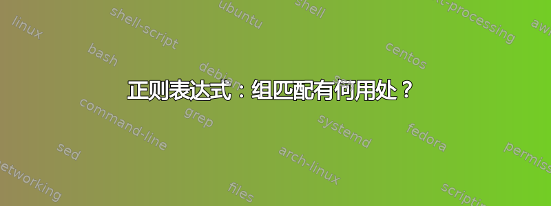 正则表达式：组匹配有何用处？