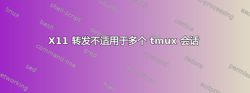 X11 转发不适用于多个 tmux 会话