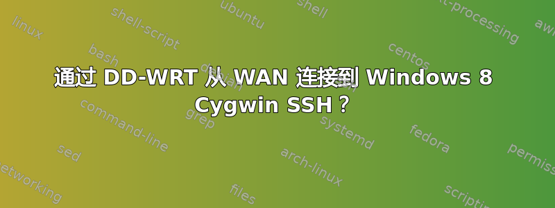 通过 DD-WRT 从 WAN 连接到 Windows 8 Cygwin SSH？