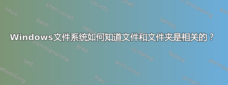 Windows文件系统如何知道文件和文件夹是相关的？