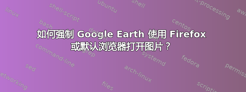 如何强制 Google Earth 使用 Firefox 或默认浏览器打开图片？