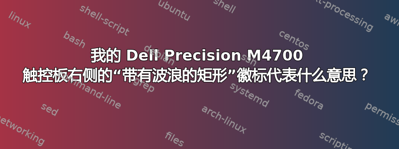 我的 Dell Precision M4700 触控板右侧的“带有波浪的矩形”徽标代表什么意思？