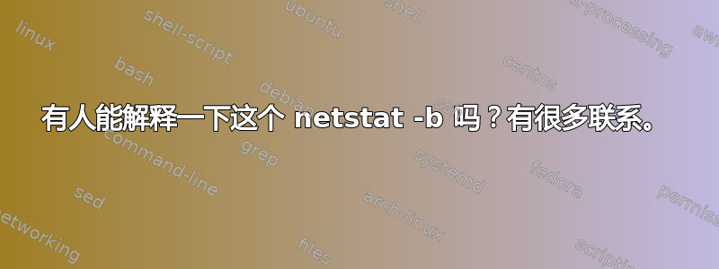 有人能解释一下这个 netstat -b 吗？有很多联系。