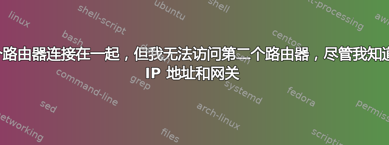 将两个路由器连接在一起，但我无法访问第二个路由器，尽管我知道它的 IP 地址和网关