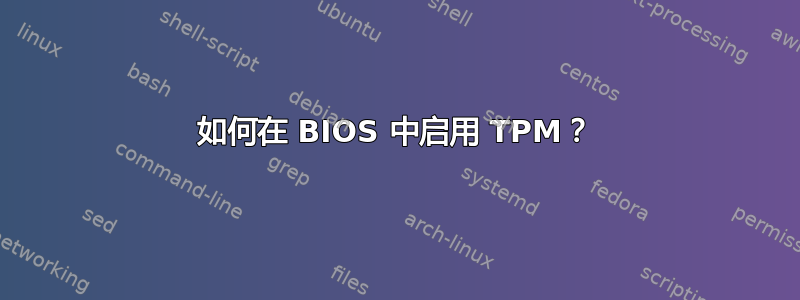 如何在 BIOS 中启用 TPM？