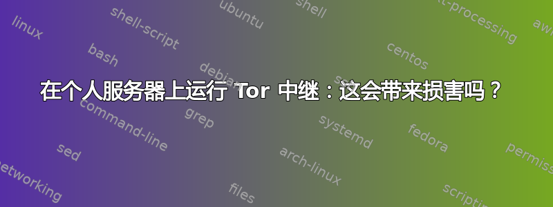 在个人服务器上运行 Tor 中继：这会带来损害吗？