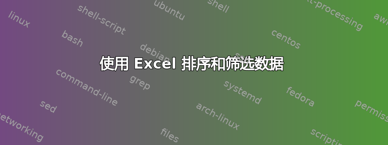 使用 Excel 排序和筛选数据